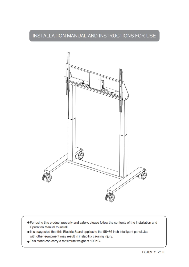 Page 1 of the manual User Manual Optoma EST09