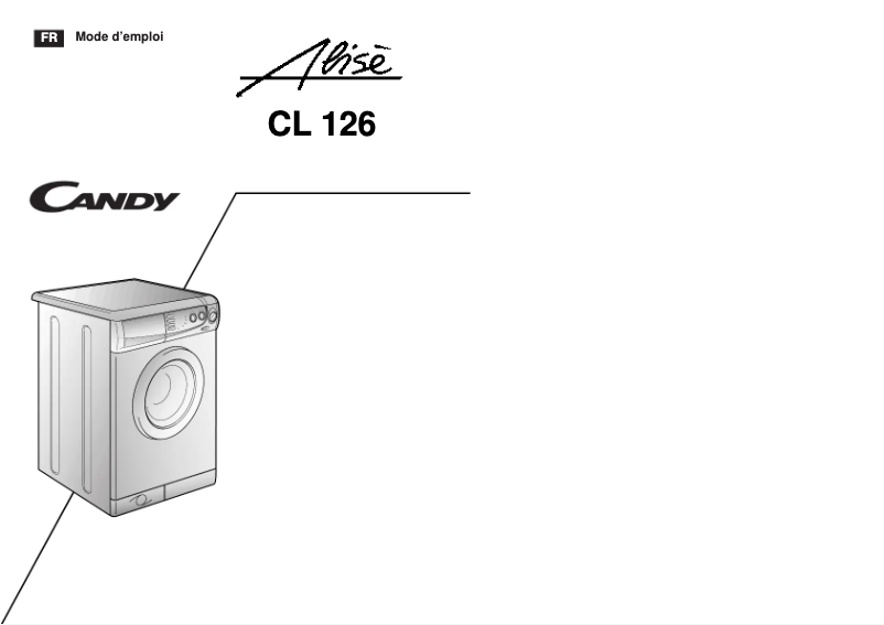 Page 1 de la notice Manuel utilisateur Candy WDALCL126-47