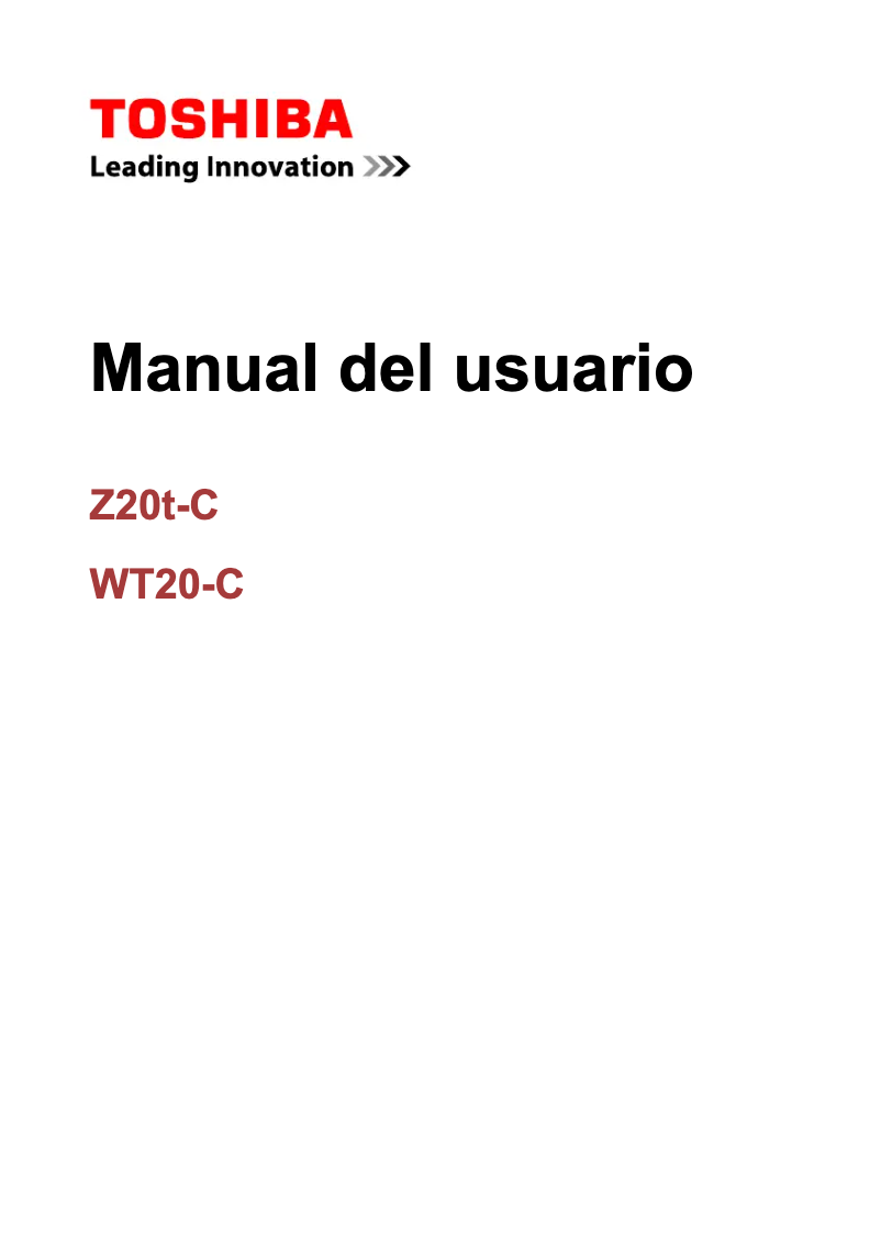 Page n°1 - Manuel utilisateur Toshiba Portégé Z20t-C