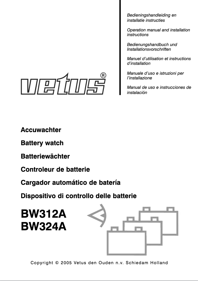 Page 1 de la notice Manuel utilisateur Vetus BW312AL