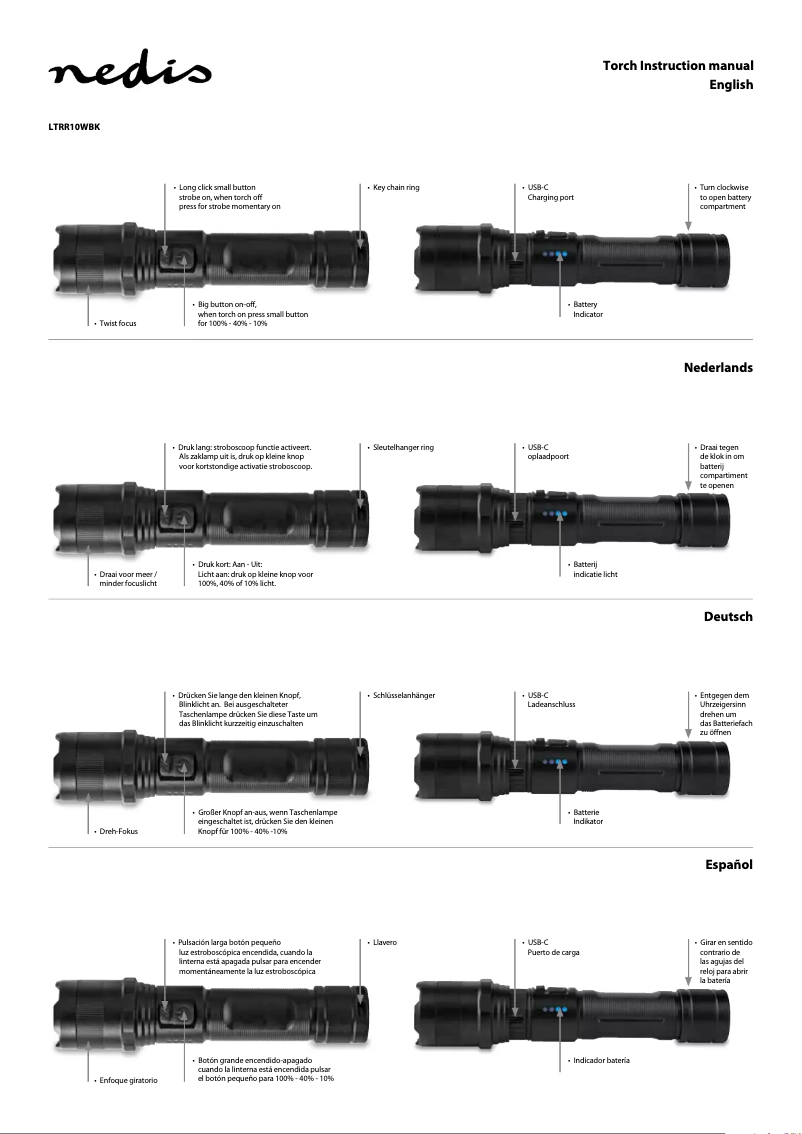 Page n°1 - Manuel utilisateur Nedis LTRR10WBK