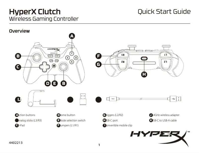 Página 1 del manual Manual de usuario HyperX Clutch