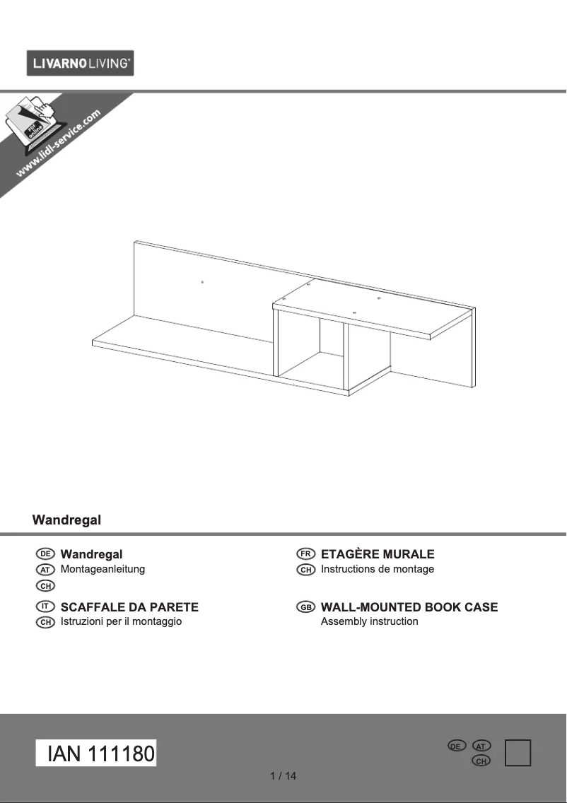 Page 1 de la notice Manuel utilisateur Livarno Lux IAN 111180