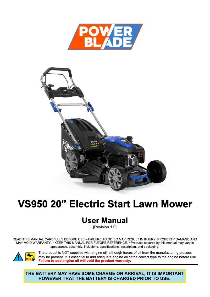 Image de la première page du manuel de l'appareil VS950