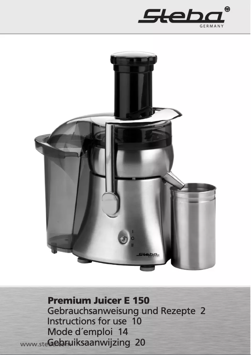 Page n°1 - Manuel utilisateur Steba E 150