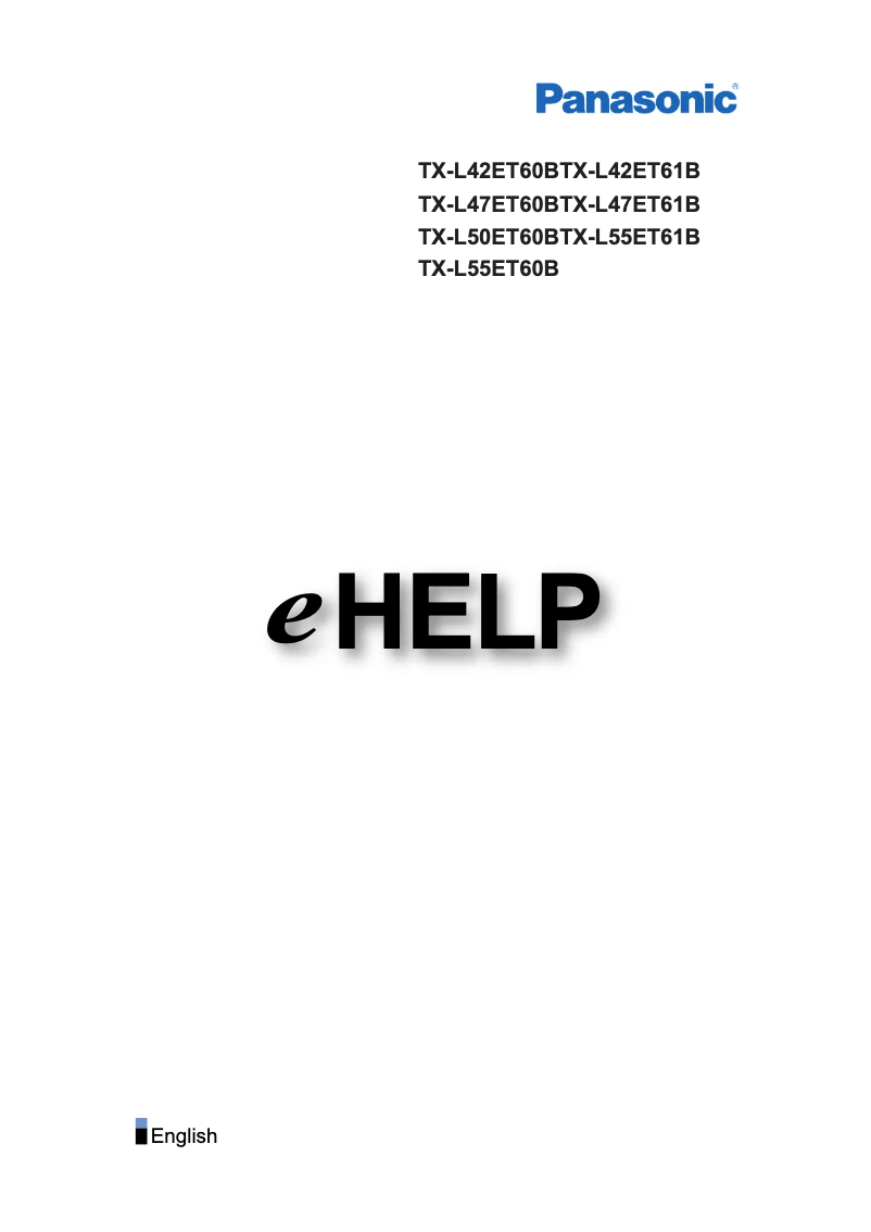 Page 1 de la notice Manuel utilisateur Panasonic Viera TX-L42ET60B