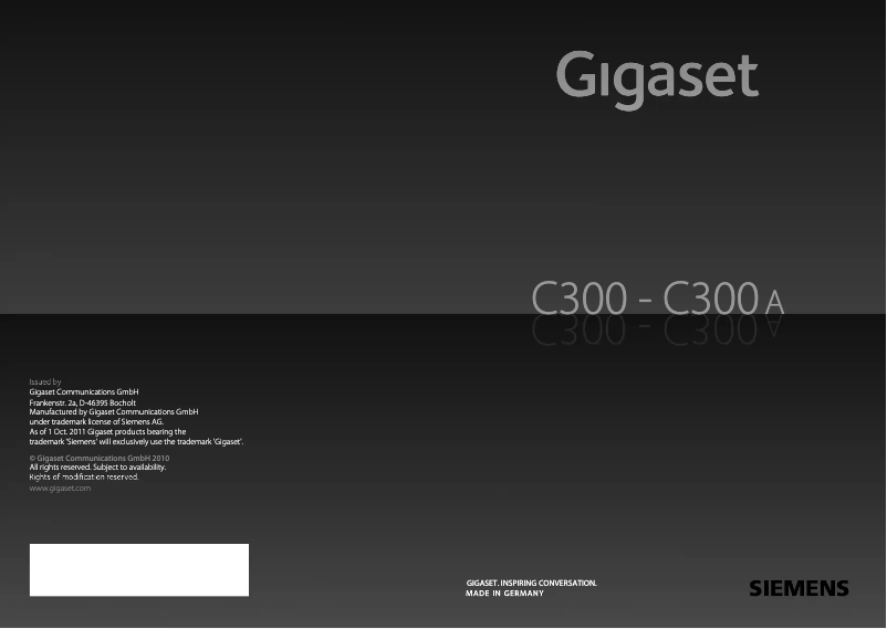 Page 1 of the manual User Manual Gigaset C300A