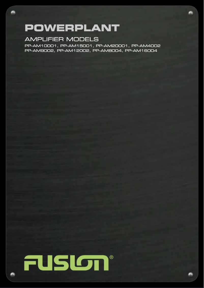 Page 1 de la notice Manuel utilisateur Fusion PP-AM9002