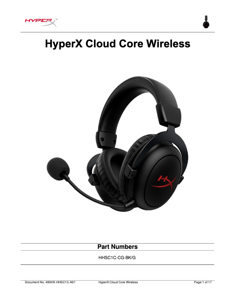 Página 1 del manual Manual de usuario HyperX Cloud Core