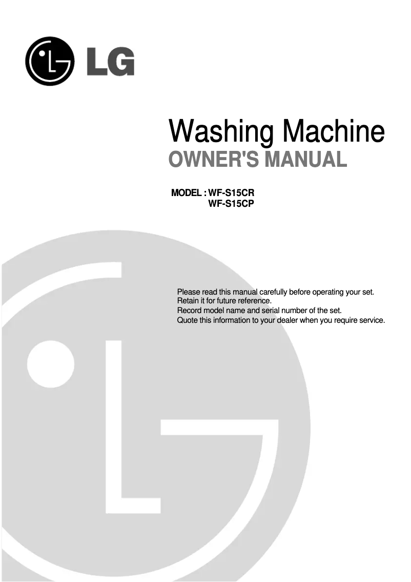 Page n°1 - Manuel utilisateur LG T1106TED3
