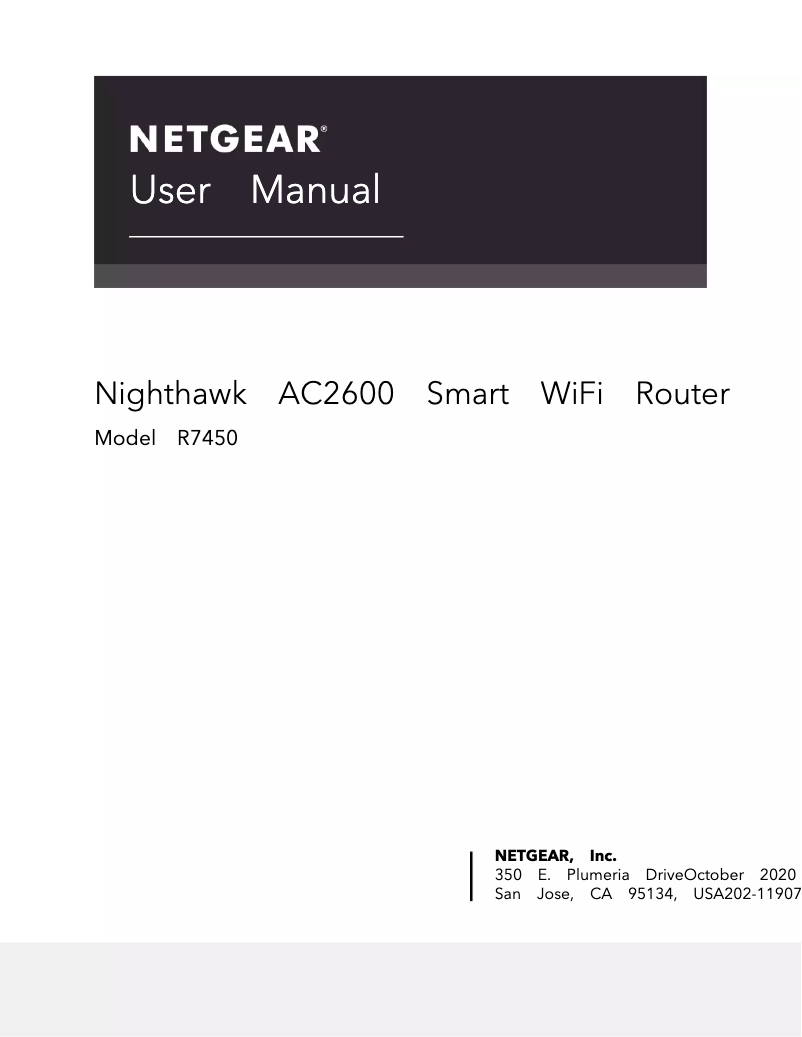 Image de la première page du manuel de l'appareil Nighthawk R7450