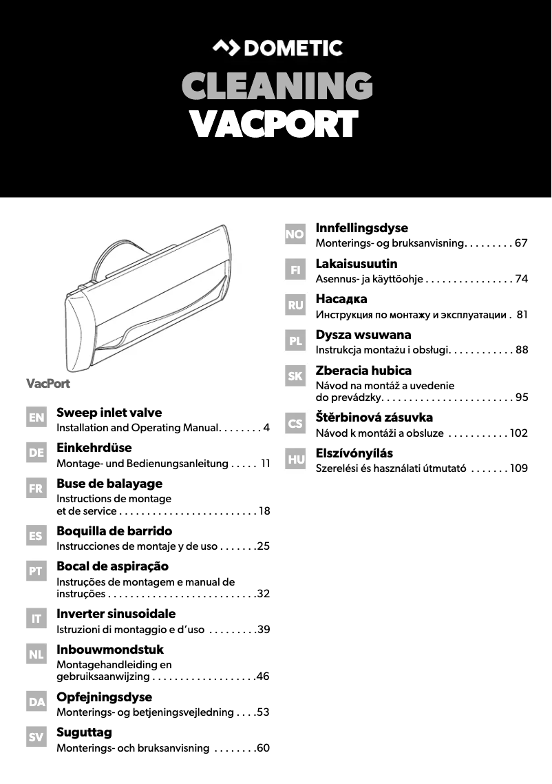 Imagen de la primera página del manual del dispositivo VacPort