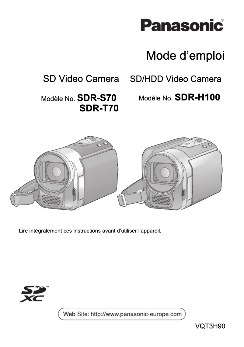 Page n°1 - Manuel utilisateur Panasonic SDR-T70