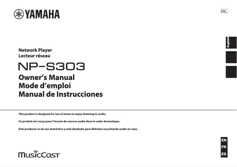 Page n°1 - Manuel utilisateur Yamaha NP-S303