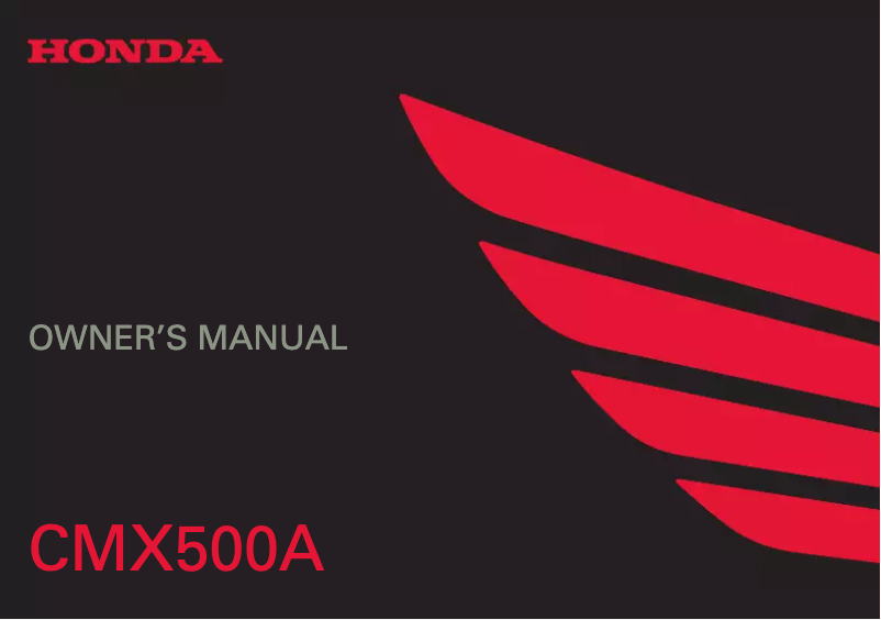 Página 1 del manual Manual de usuario Honda Rebel 500 (2019)