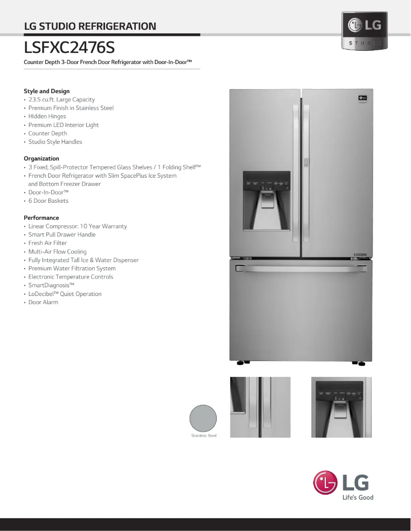 Página 1 del manual Ficha técnica LG LSFXC2476S