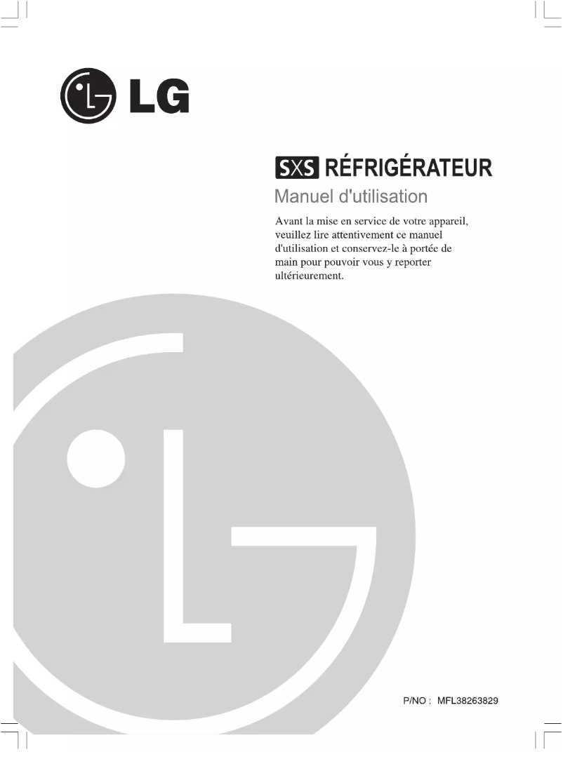 Page 1 de la notice Manuel utilisateur LG GR-P217Q