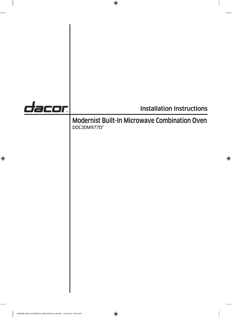 Page n°1 - Guide d'installation Samsung DOC30M977DM