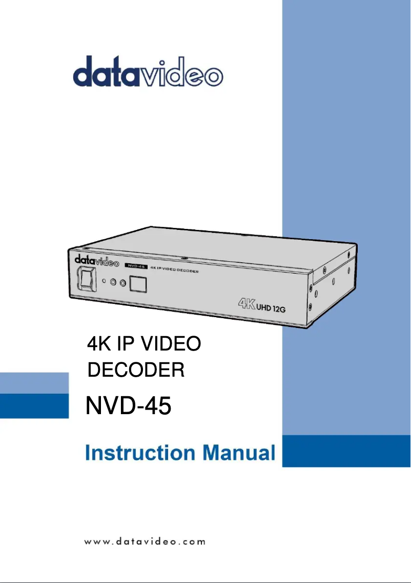 Page 1 de la notice Manuel utilisateur DataVideo NVD-45