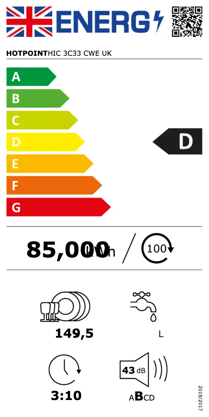 Image de la première page du manuel de l'appareil HIC3C33CWEUK