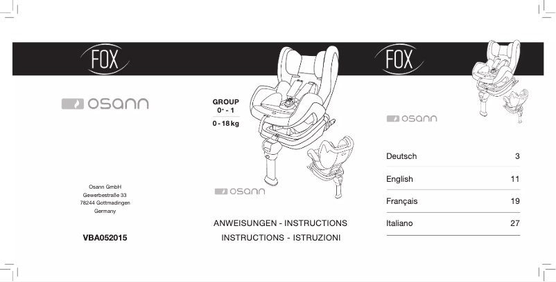Page n°1 - Manuel utilisateur Osann Fox