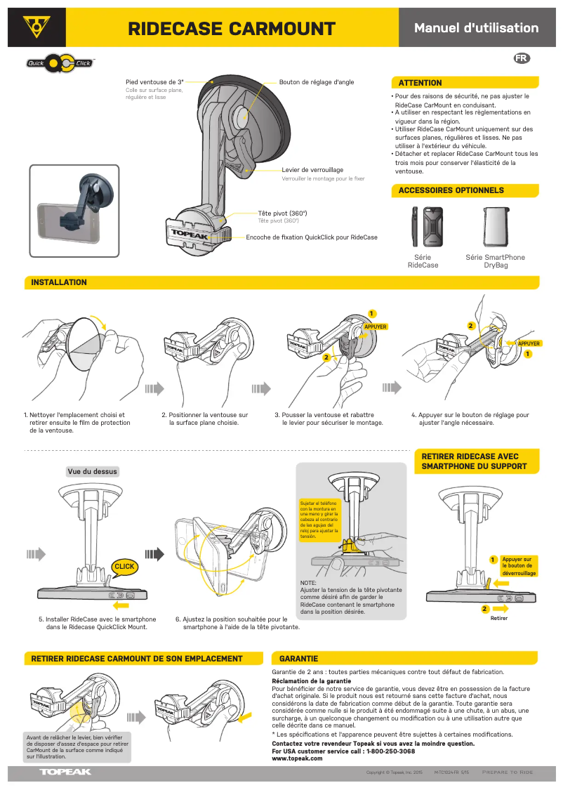 Page n°1 - Manuel utilisateur Topeak RideCase