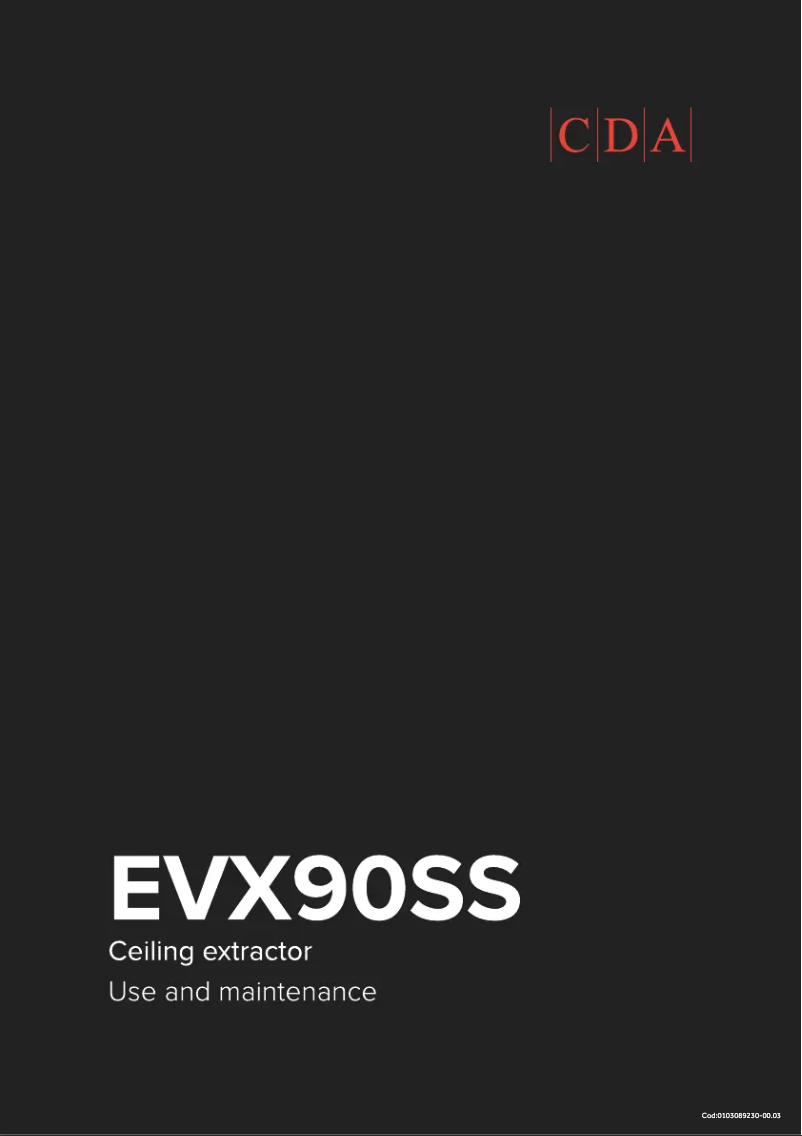 Image de la première page du manuel de l'appareil EVX90SS