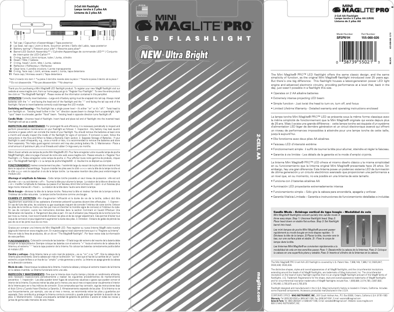 Page n°1 - Manuel utilisateur Maglite Mini LED Pro
