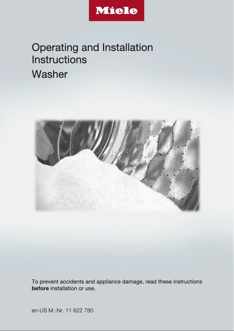 Page n°1 - Guide d'installation Miele WXD 160 WCS