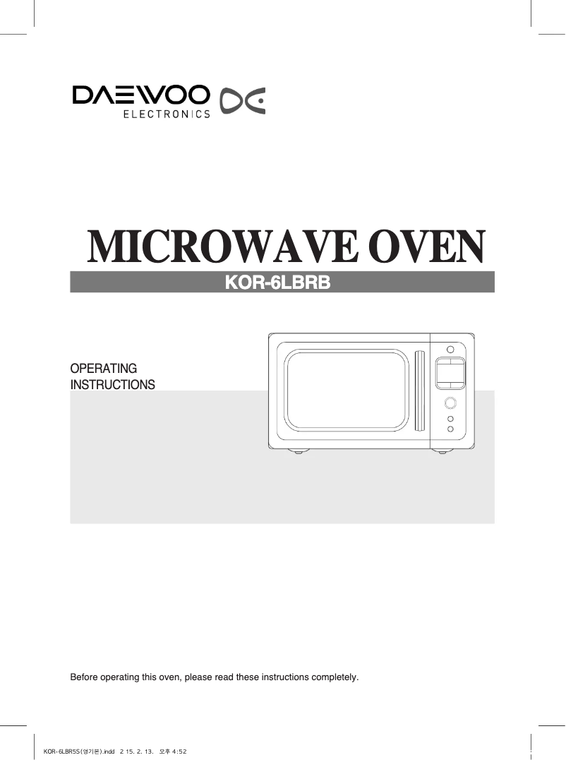 Page n°1 - Manuel utilisateur Daewoo KOR-6LBRB