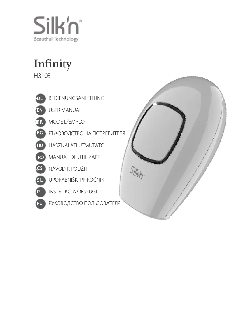 Page 1 de la notice Manuel utilisateur Silk'n Infinity Fast