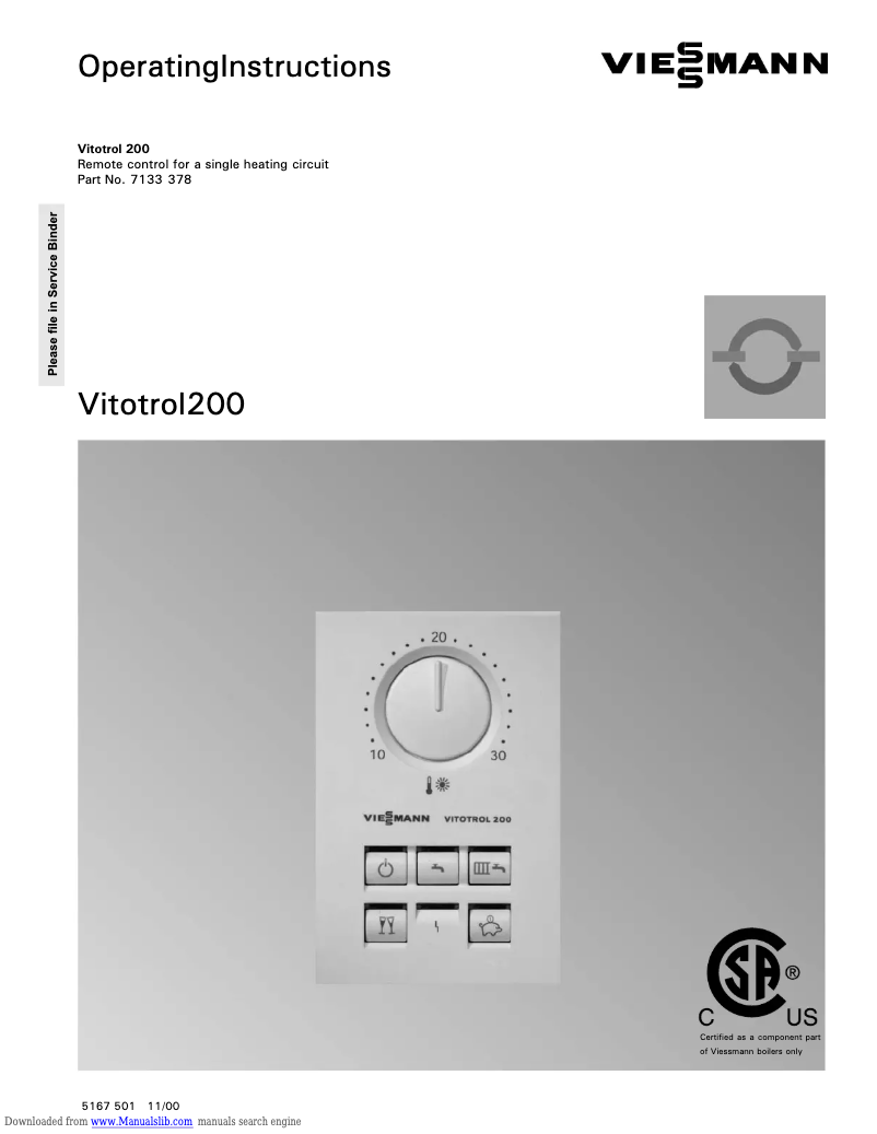 Page n°1 - Manuel utilisateur Viessmann Vitotrol 200A