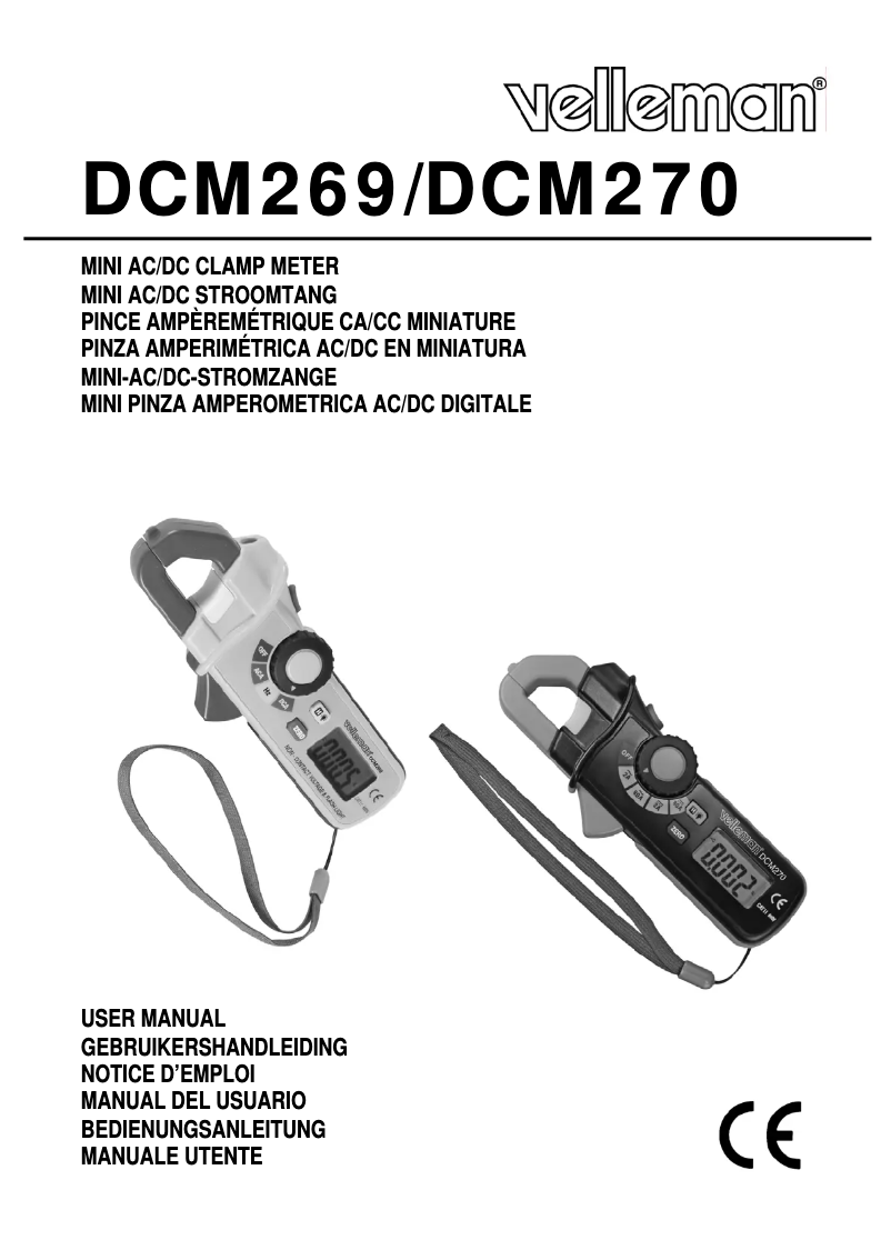 Page 1 de la notice Manuel utilisateur Velleman DCM270