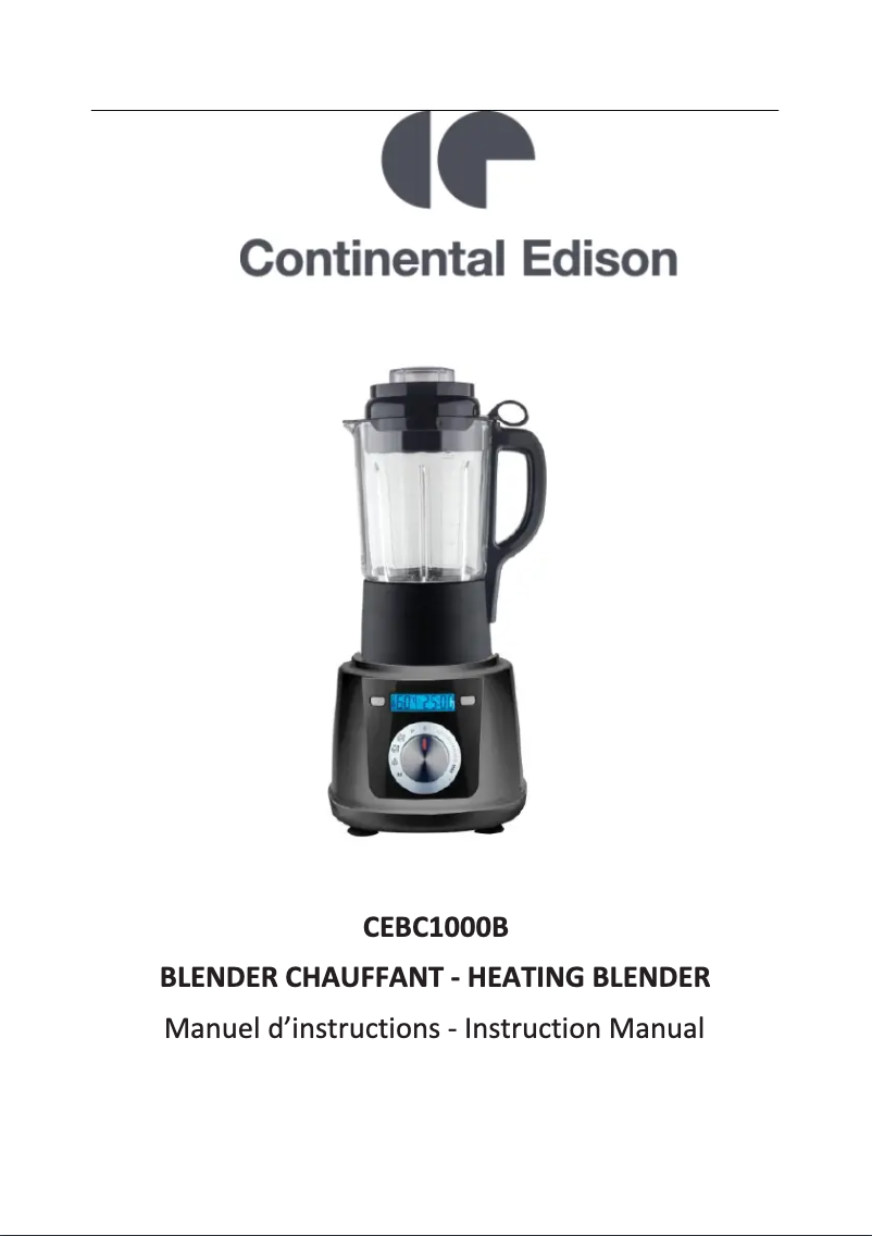 Page 1 of the manual User Manual Continental Edison CEBC1000B