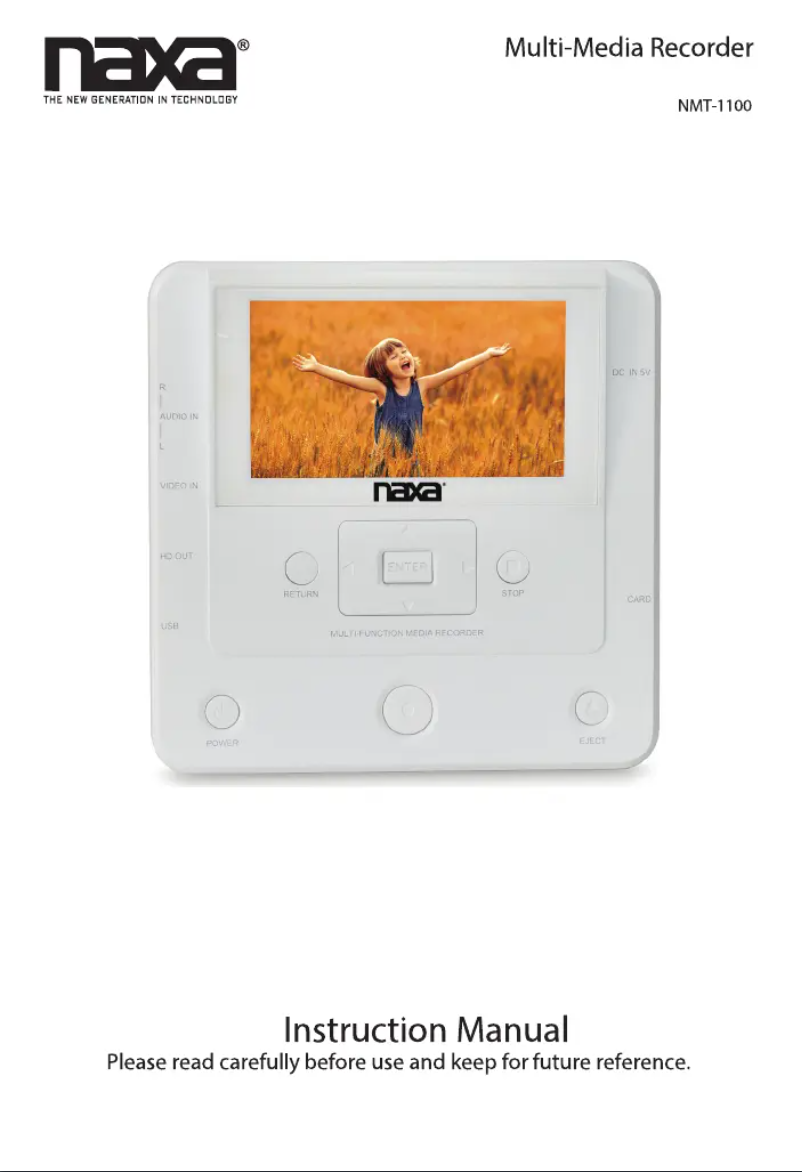 Page 1 de la notice Manuel utilisateur Naxa NMT-1100