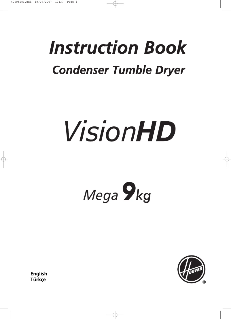 Page n°1 - Manuel utilisateur Hoover VHC 392T-80