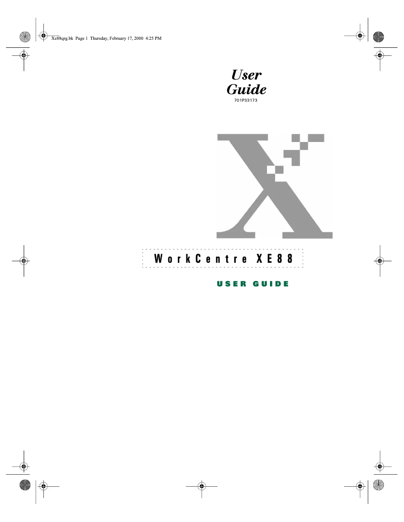 Page 1 de la notice Manuel utilisateur Xerox WorkCentre XE88