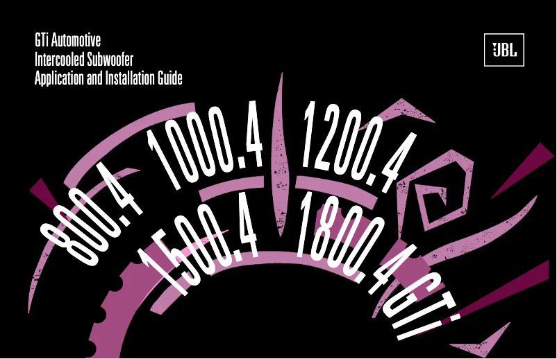 Page 1 de la notice Manuel utilisateur JBL 800.4GTi