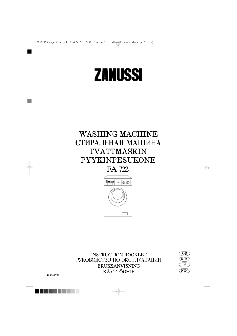 Image de la première page du manuel de l'appareil FA 722