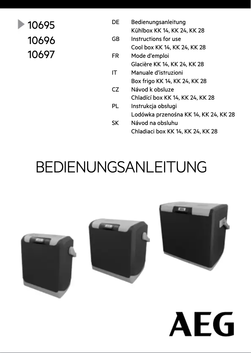 Page 1 de la notice Manuel utilisateur AEG 10695