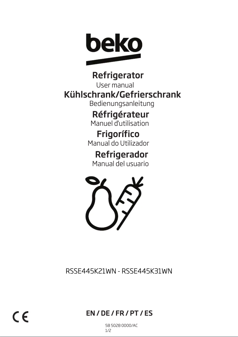 Page n°1 - Manuel utilisateur Beko RSSE445K31WN