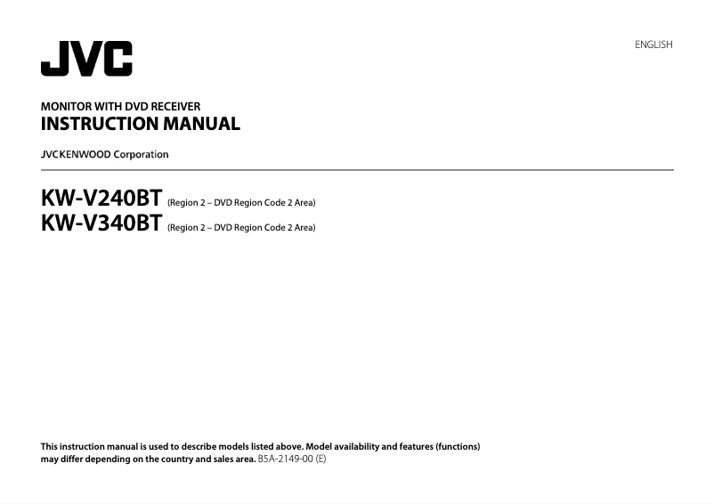 Image de la première page du manuel de l'appareil KW-V240BT