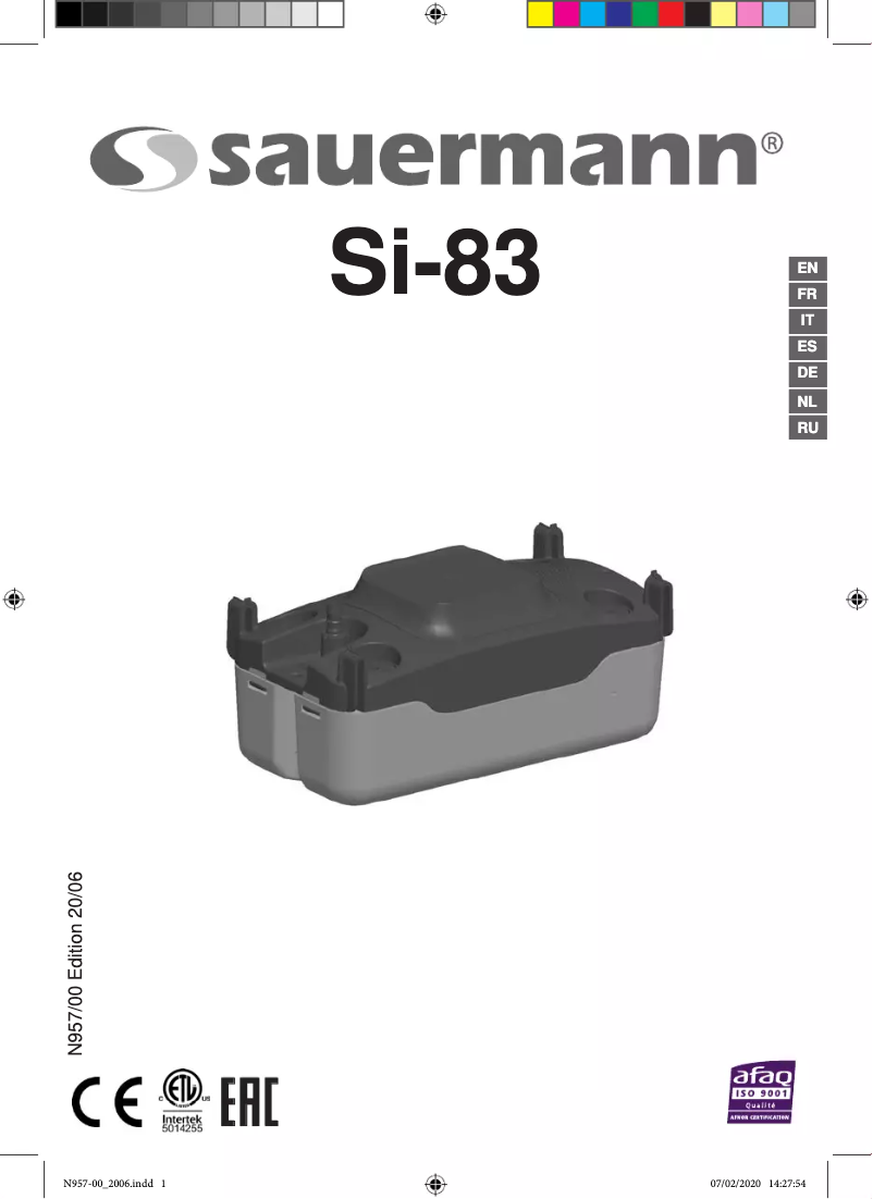 Page 1 de la notice Manuel utilisateur Sauermann SI-83