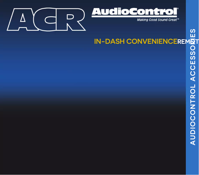 Page 1 de la notice Manuel utilisateur AudioControl ACR-3