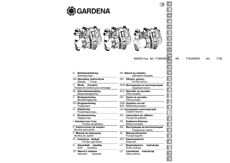 Página 1 del manual Manual de usuario Gardena 6000/6 Inox