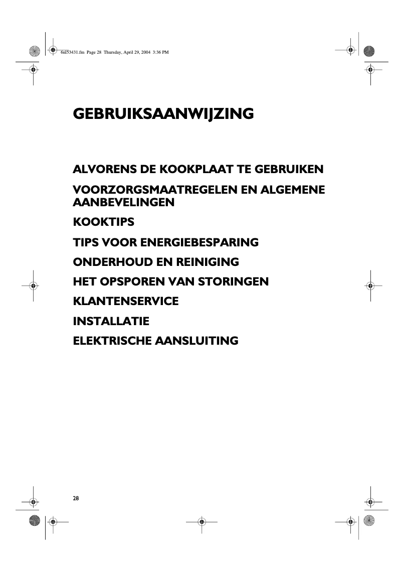 Página 1 del manual Manual de usuario Whirlpool HOB V00 S