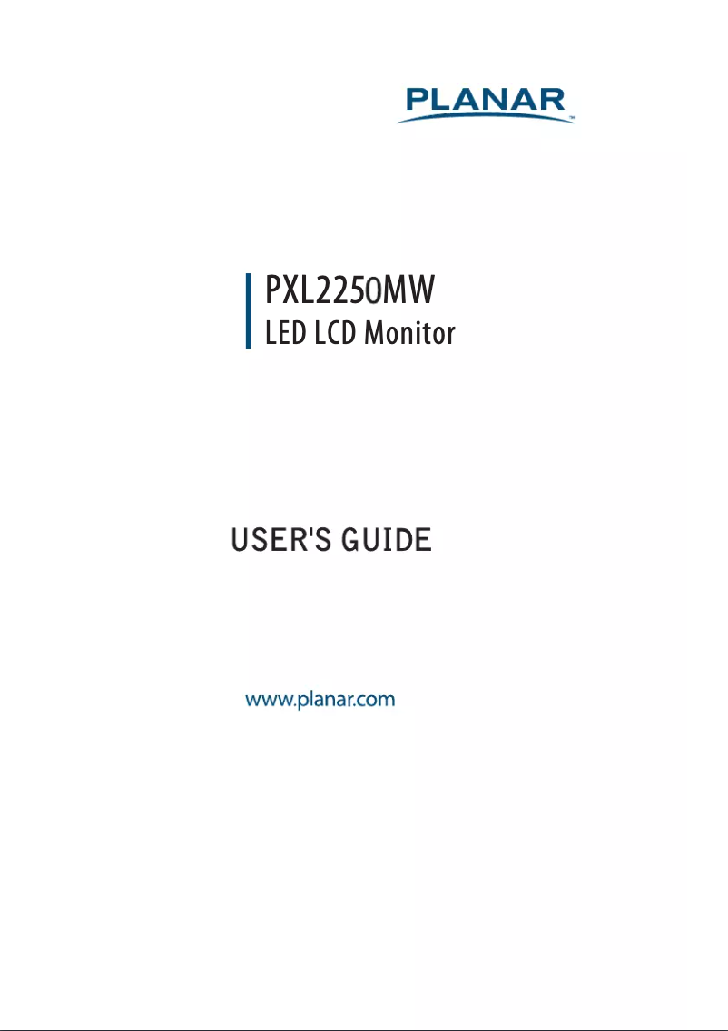 Page n°1 - Manuel utilisateur Planar PXL2250MW