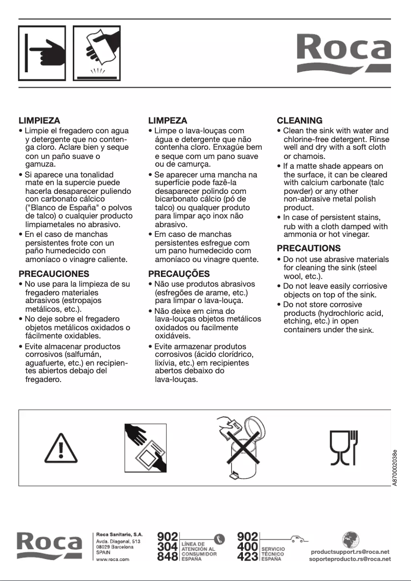 Page n°1 - Manuel utilisateur Roca Praga
