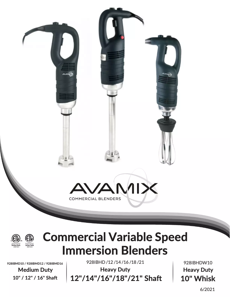 Página 1 del manual Manual de usuario AvaMix IBHD18