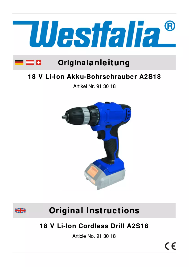 Page 1 de la notice Manuel utilisateur Westfalia A2S18